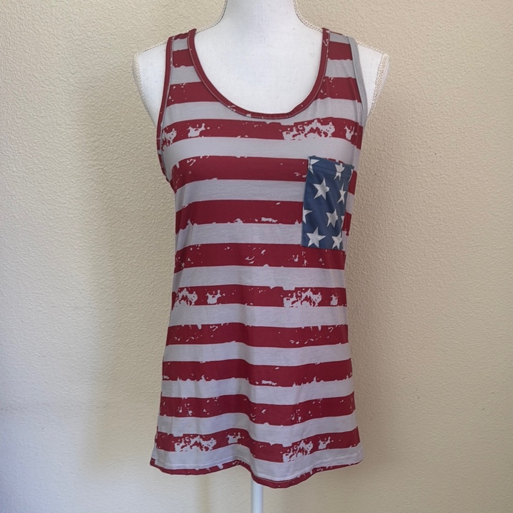 American Flag Racer Back Tank Top